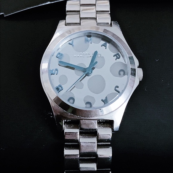 Marc Jacobs Henry Silver Tone Blue Accent Watch - Picture 3 of 3